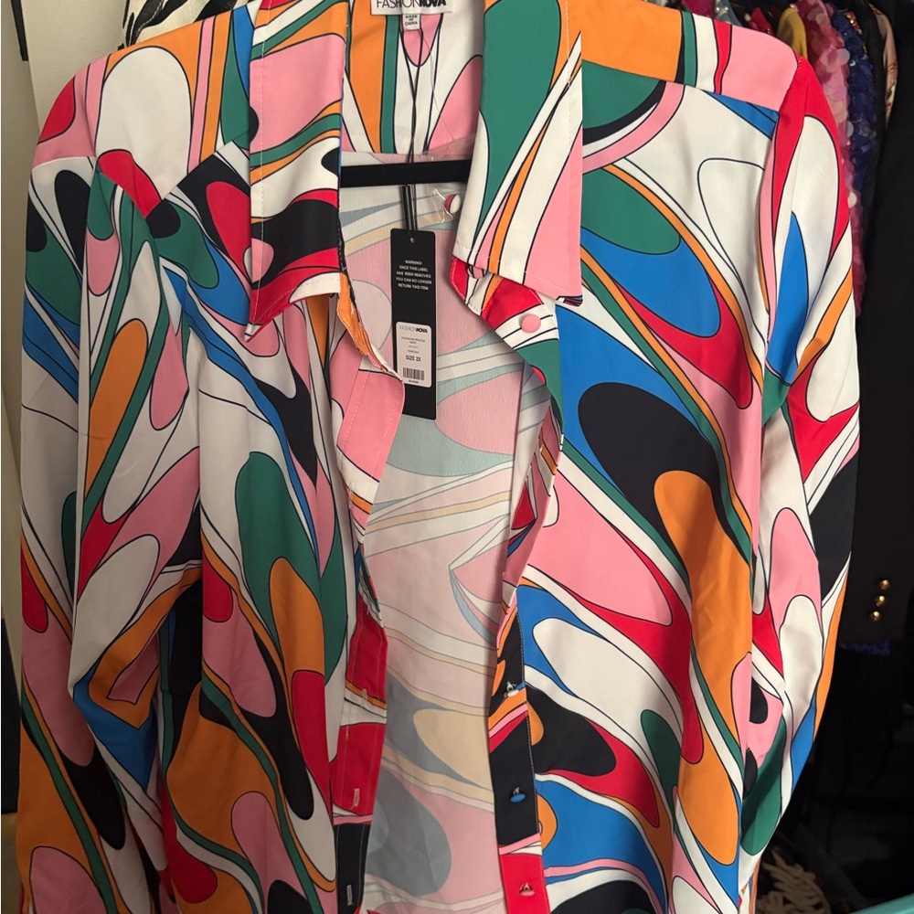 Colorful Abstract Print Shirt